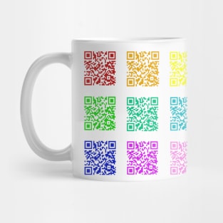 Rainbow Rickroll QR Code Sticker Pack Mug